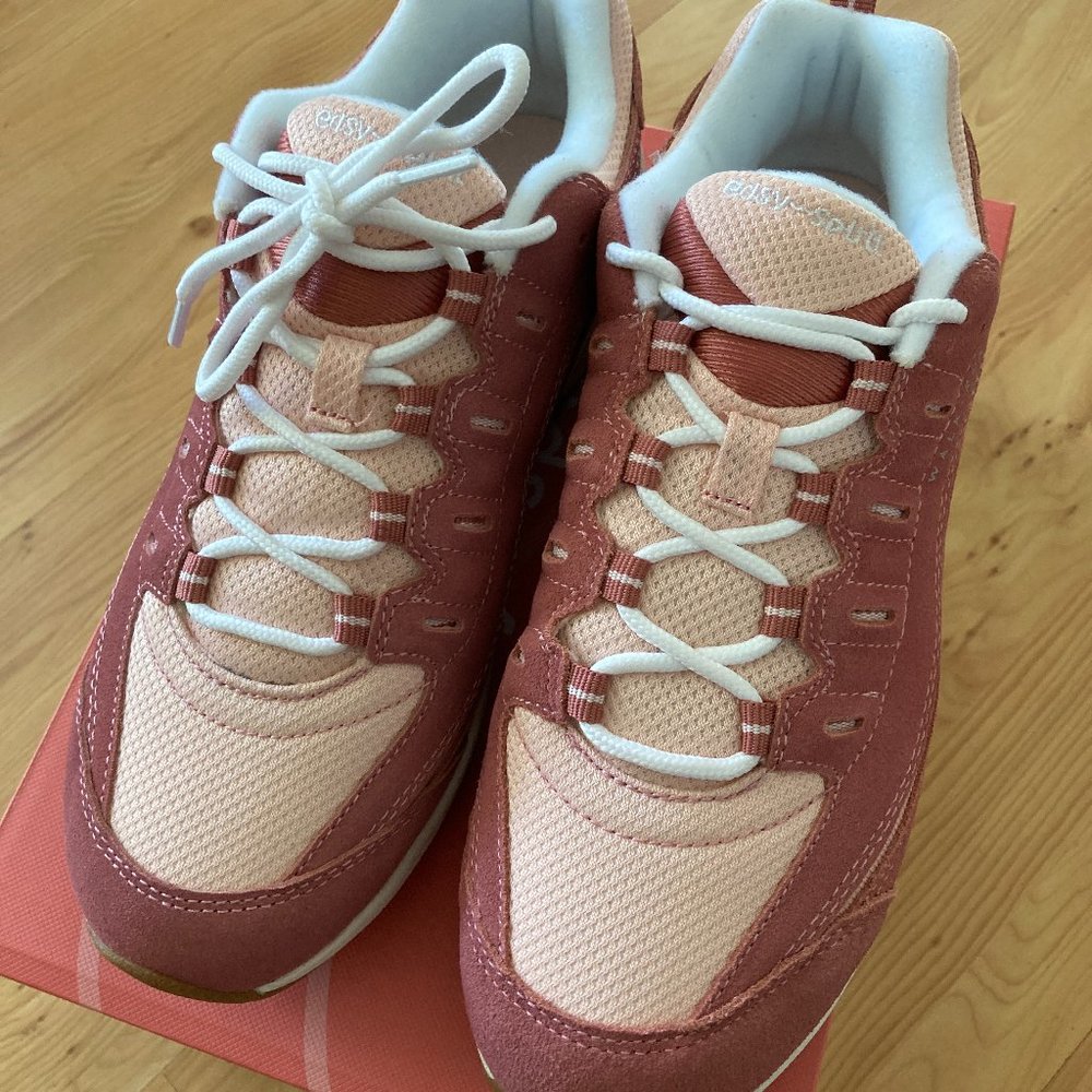 Easy Spirit Romy Walking Shoes - 7.5 / W / Pink Suede Multi